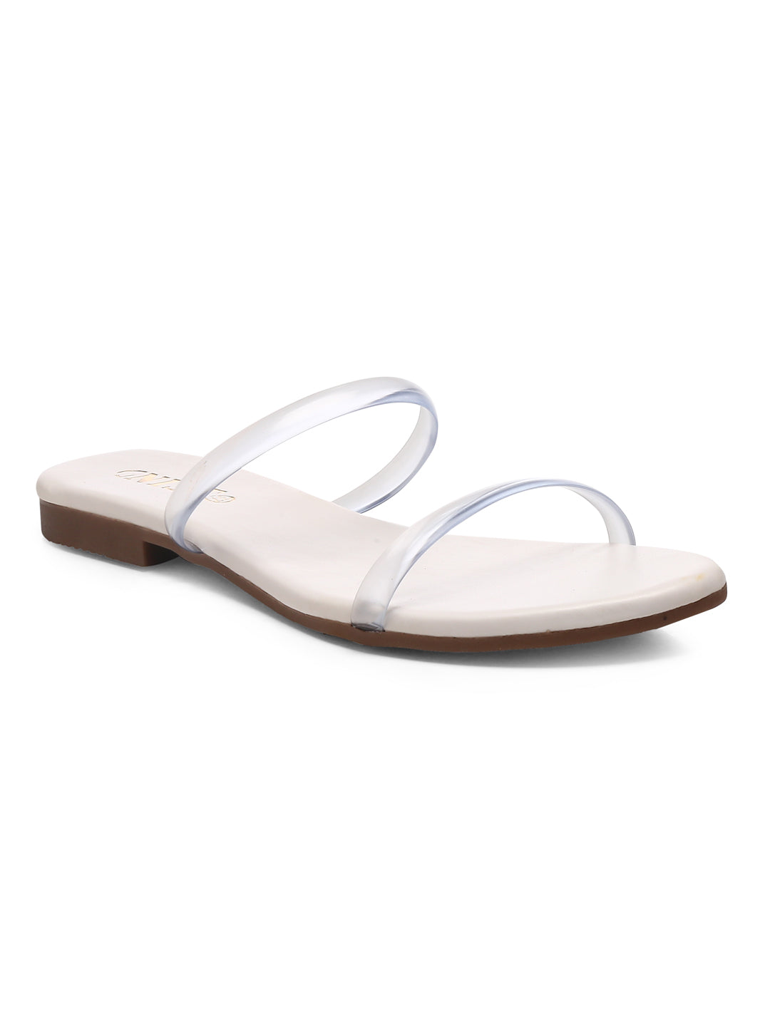 GNIST White Twin Clear Straps Flats