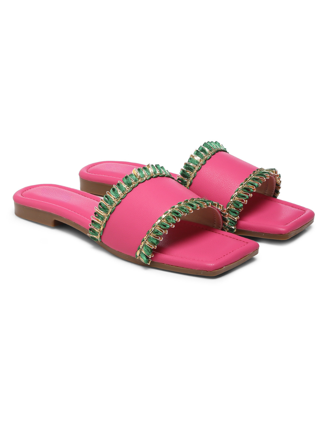 GNIST Hot Pink Patta Basic Flats