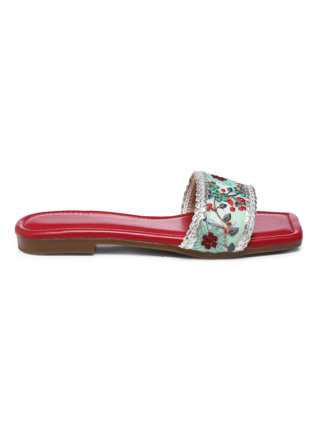 GNIST CherryBlue Embroidered Flats