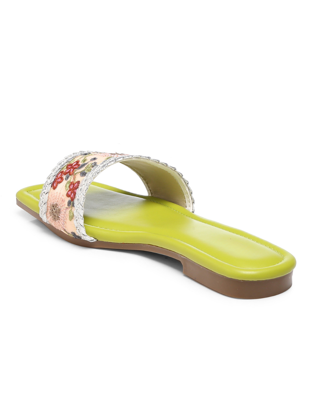 GNIST Green Embroidered Flats