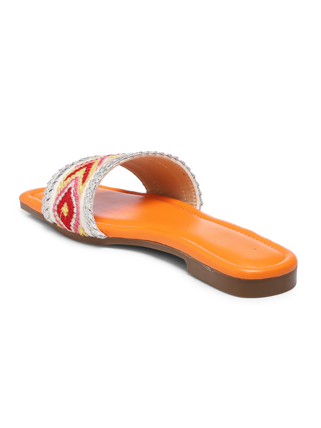 GNIST Orange Embroidered Flats