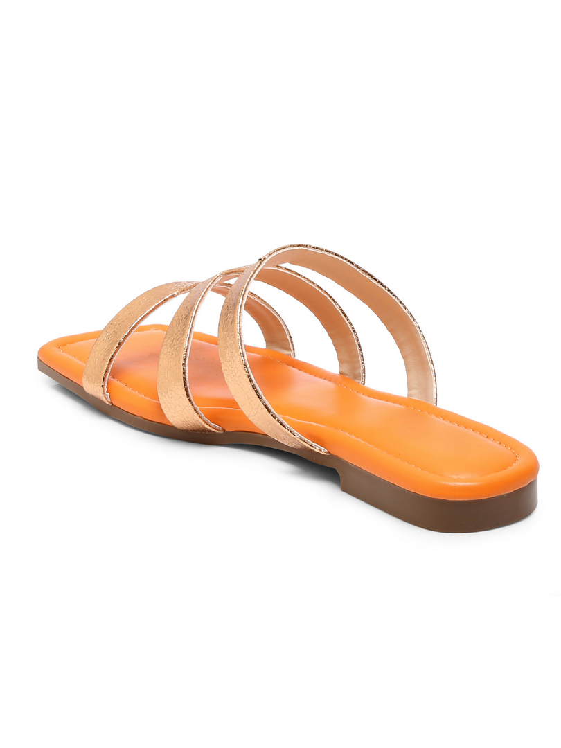 GNIST Orange Strappy Flats