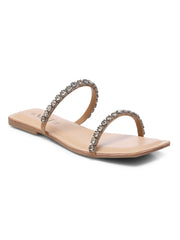 GNIST Studs Rhinestone Embellished Flats