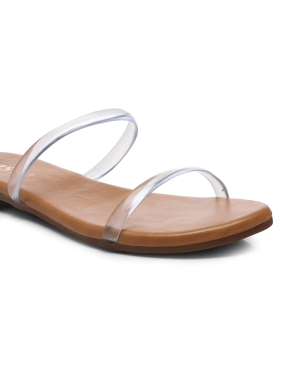 GNIST Beige Twin Clear Straps Flats