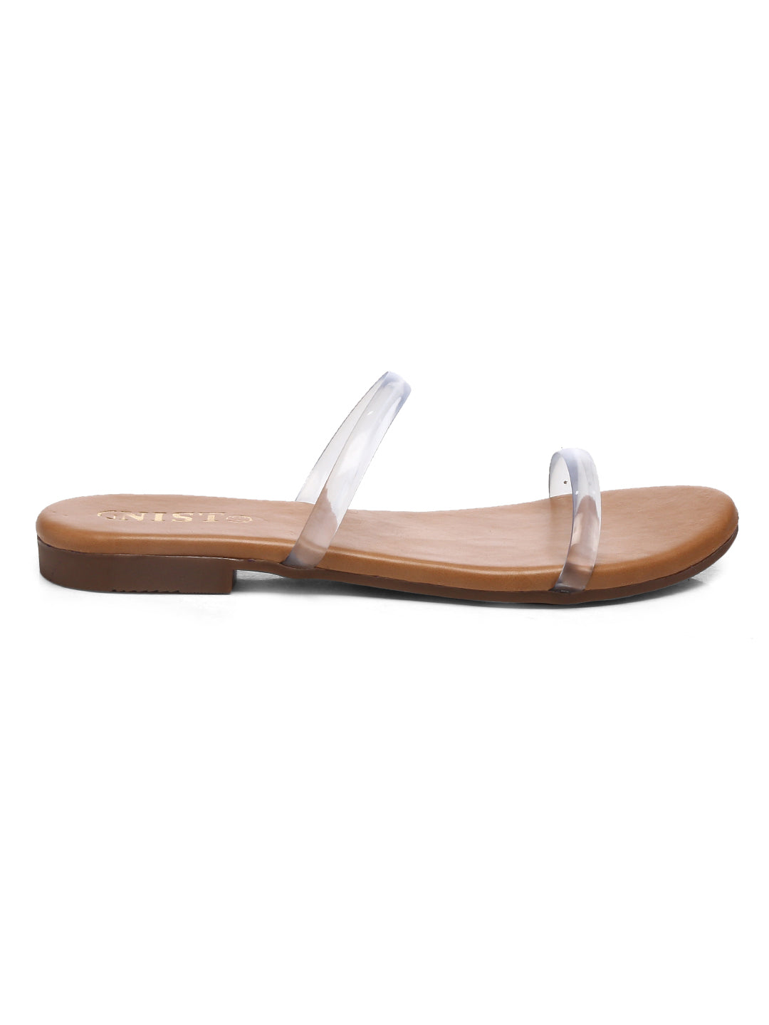 GNIST Beige Twin Clear Straps Flats