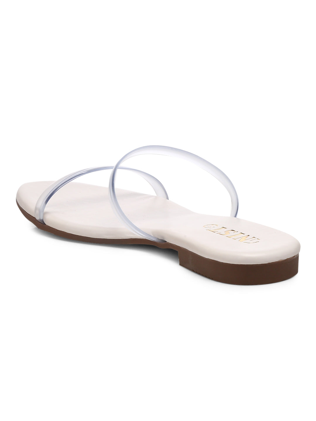 GNIST White Twin Clear Straps Flats