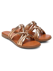 GNIST Arabic Strappy Slip on Copper Flats