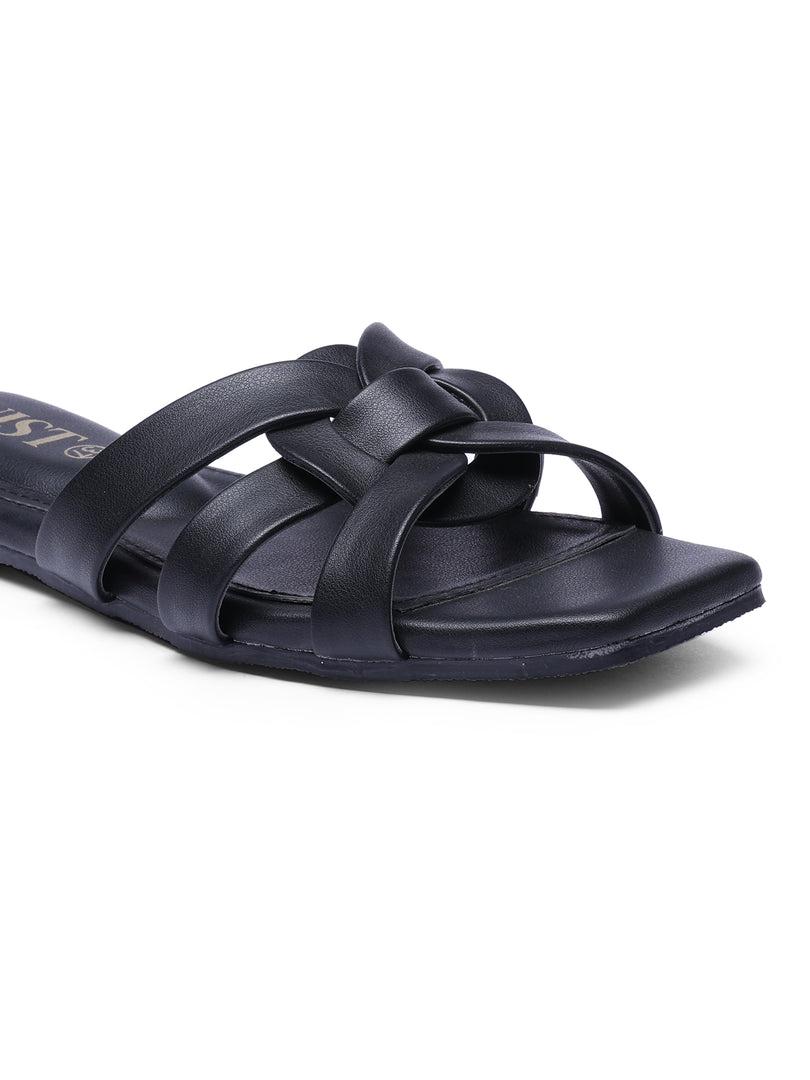 GNIST Casual Slip on Black Slip on Flat