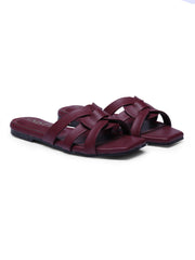 GNIST Casual Slip on Cherry Slip on Flat