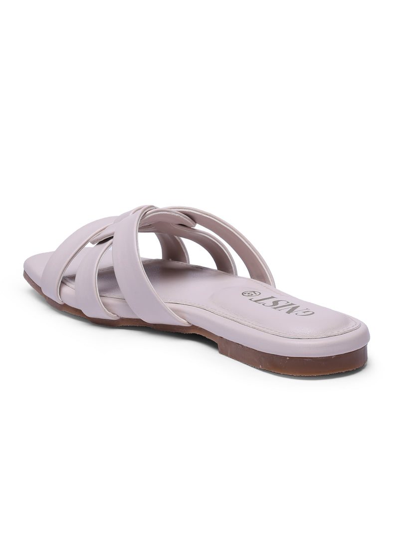 GNIST Casual Slip on Cream Slip on Flat