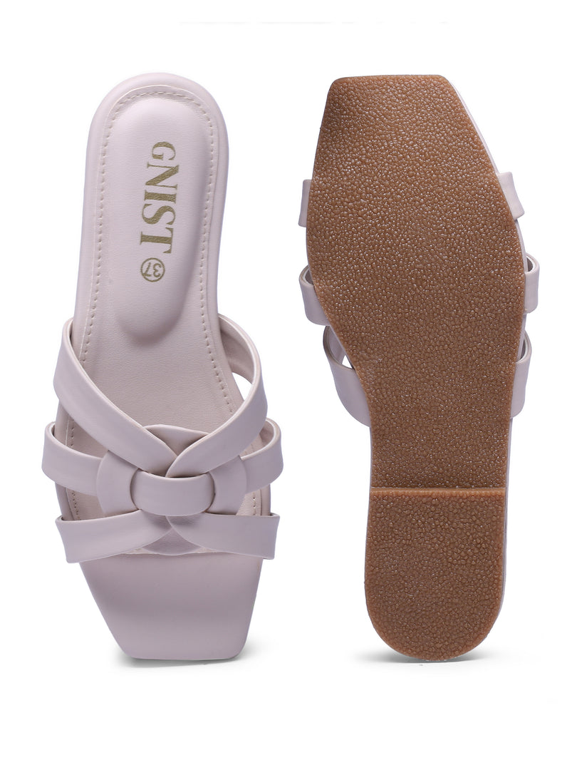 GNIST Casual Slip on Cream Slip on Flat