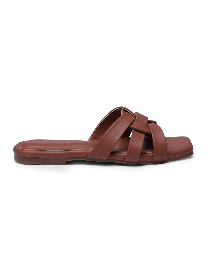 GNIST Casual Slip on Tan Slip on Flat