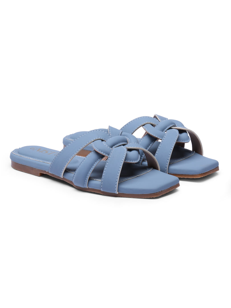 GNIST Casual Slip on Blue Slip on Flat