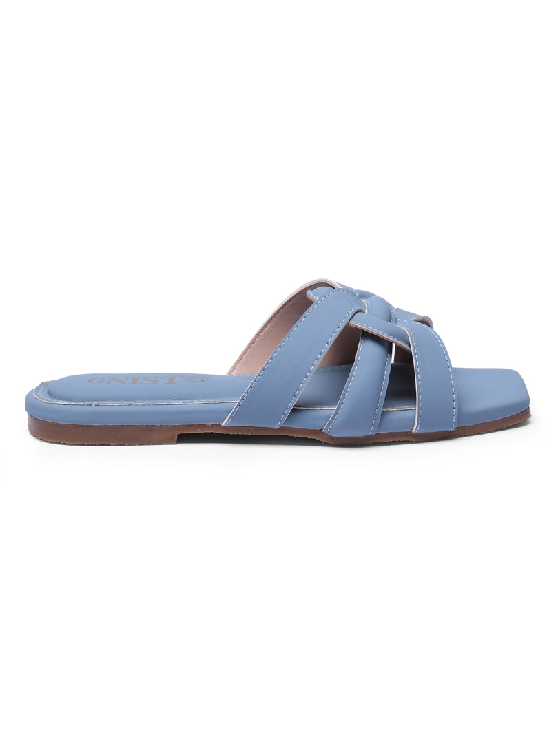 GNIST Casual Slip on Blue Slip on Flat