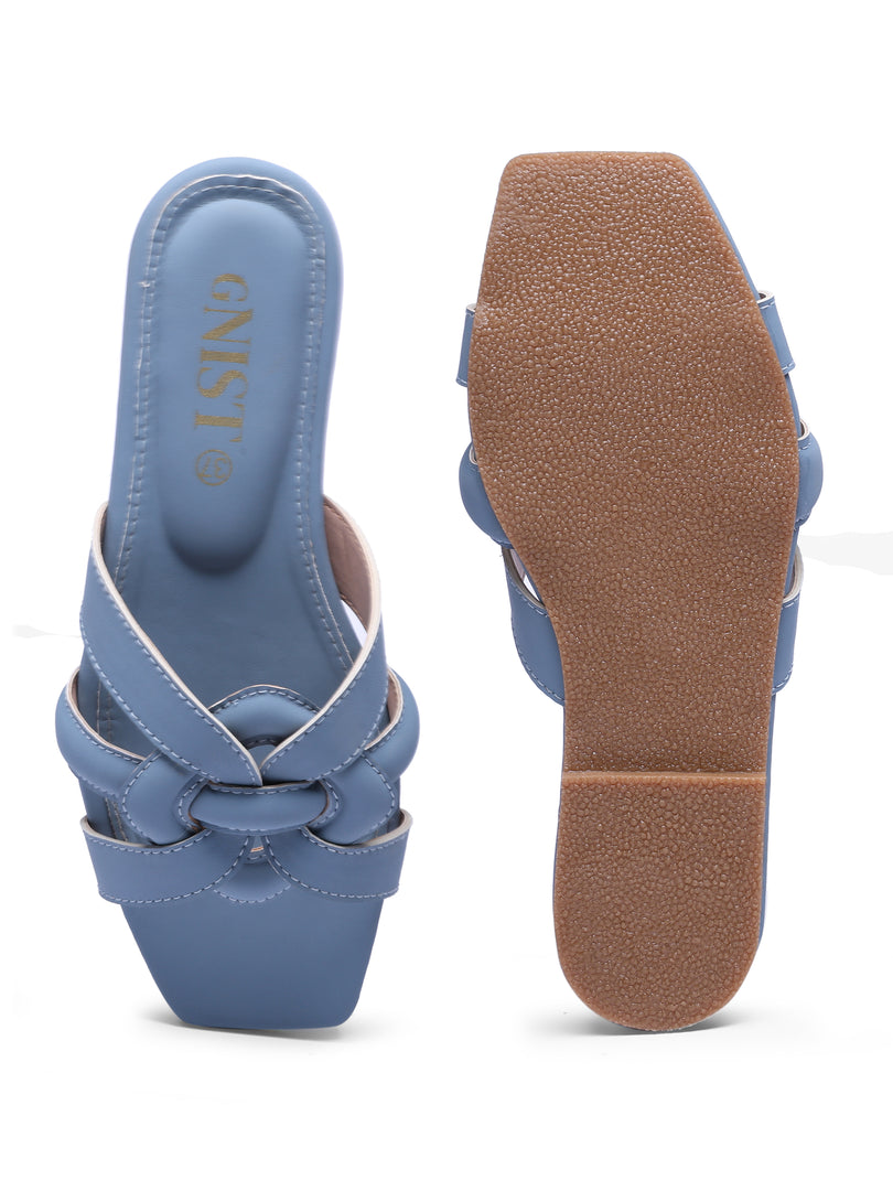 GNIST Casual Slip on Blue Slip on Flat