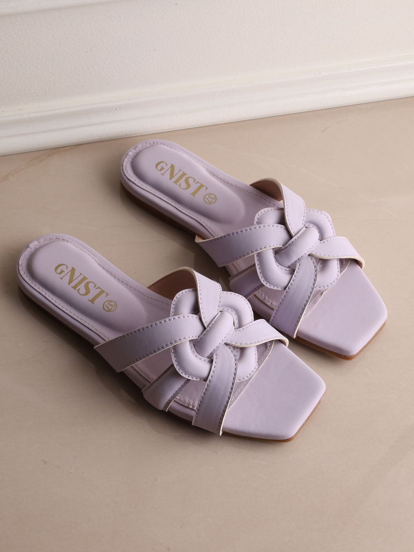 GNIST Casual Slip on Lavender Slip on Flat