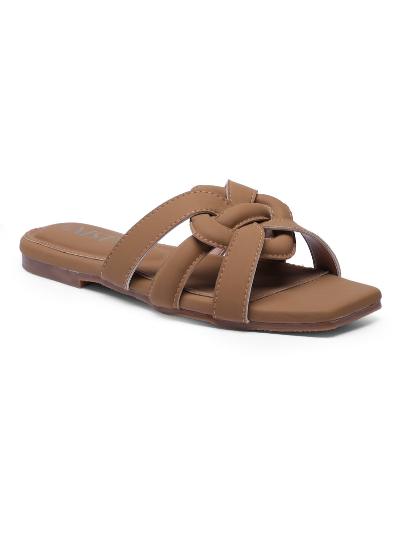 GNIST Casual Slip on Tan Slip on Flat