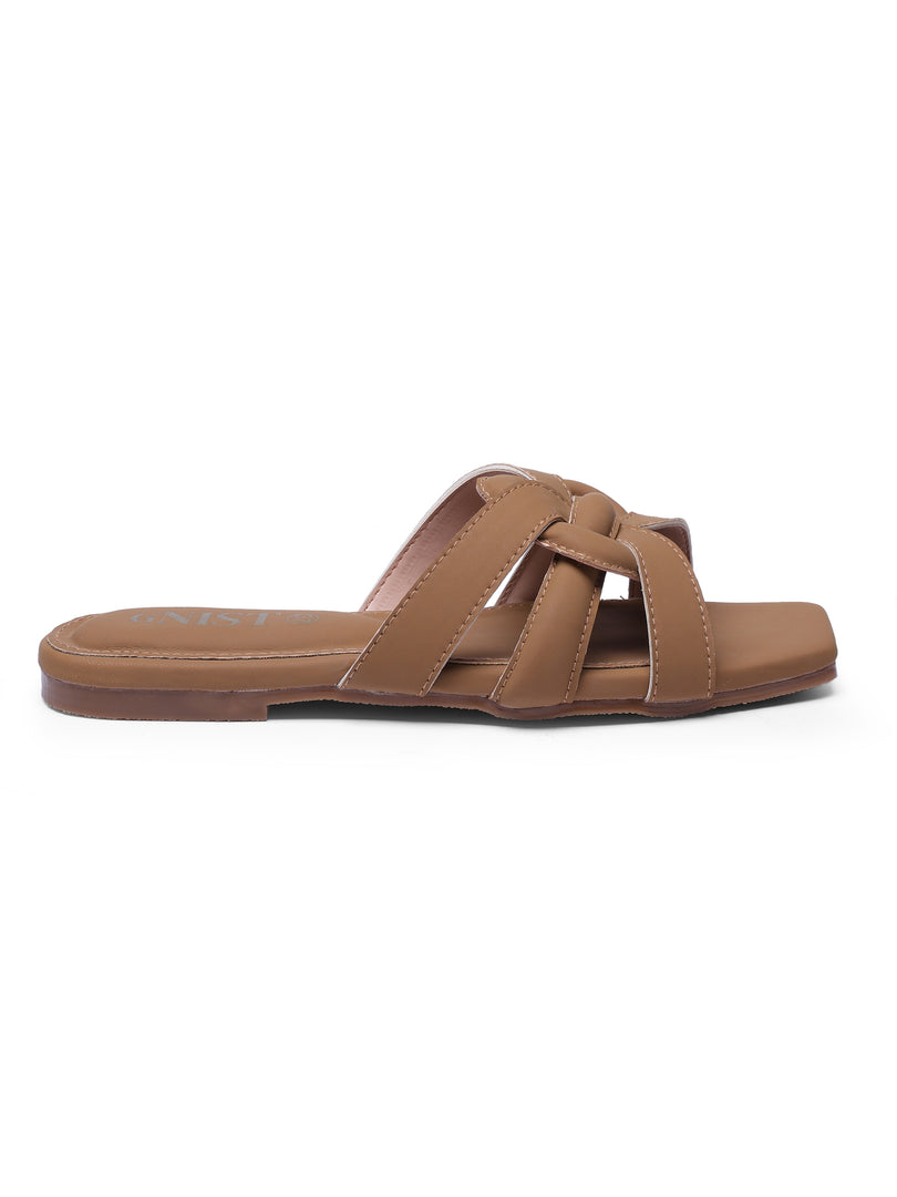 GNIST Casual Slip on Tan Slip on Flat