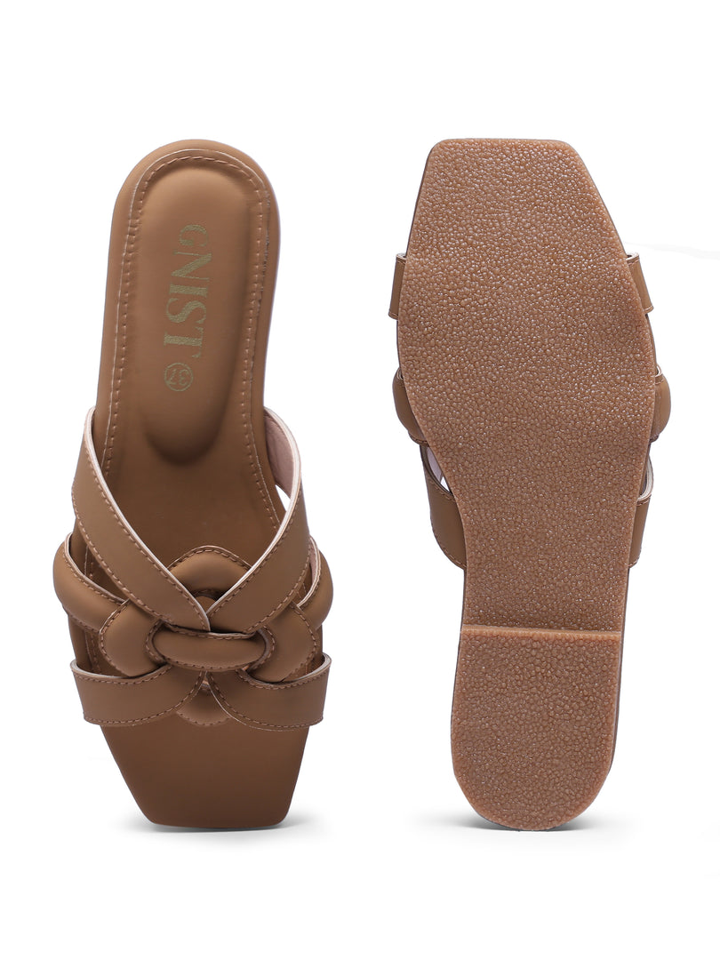 GNIST Casual Slip on Tan Slip on Flat
