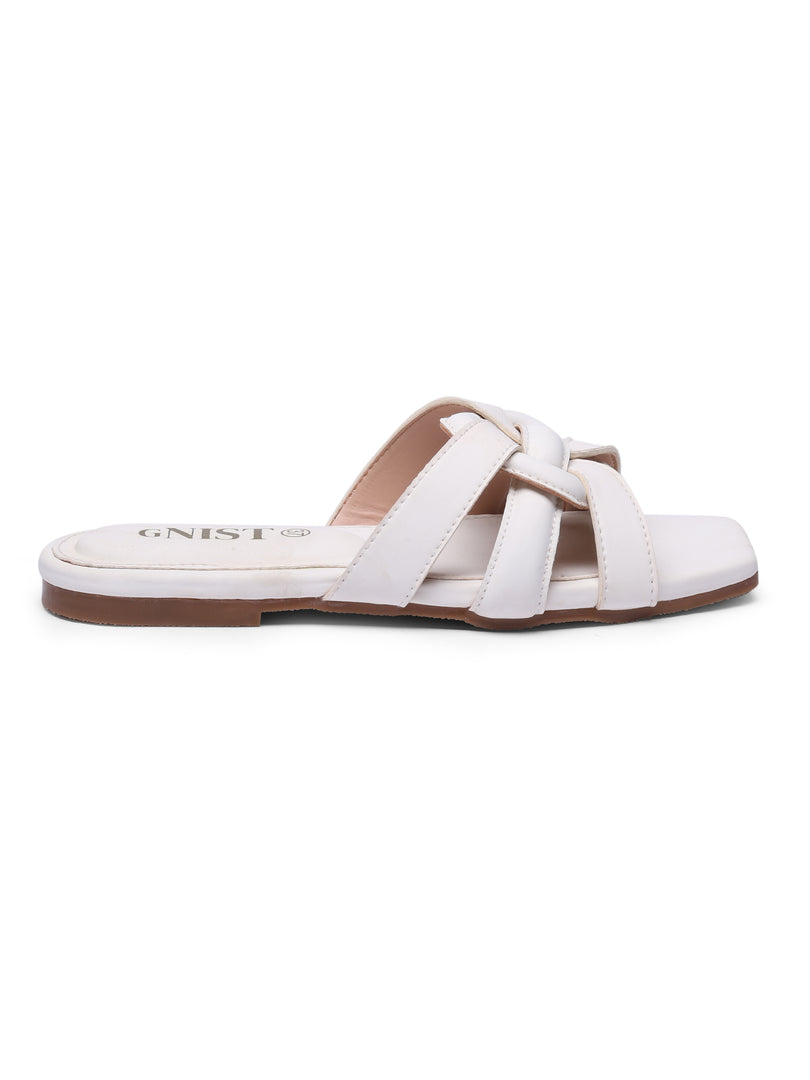 GNIST Casual Slip on White Slip on Flat