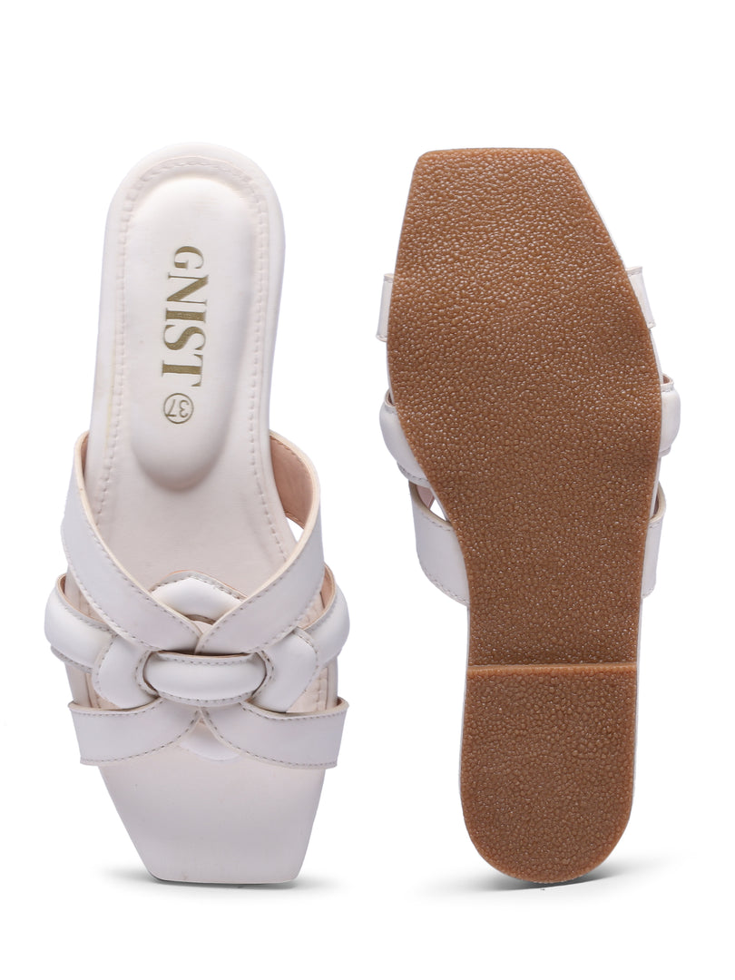 GNIST Casual Slip on White Slip on Flat
