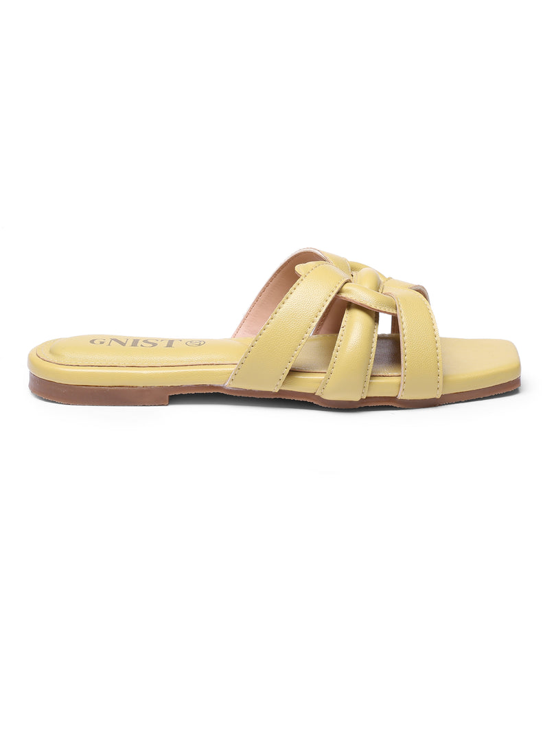 GNIST Casual Slip on Yellow Slip on Flat