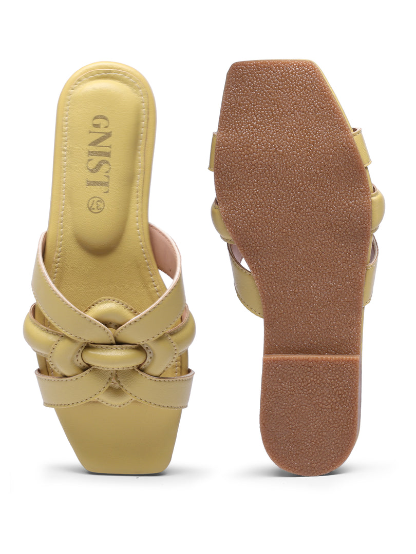 GNIST Casual Slip on Yellow Slip on Flat