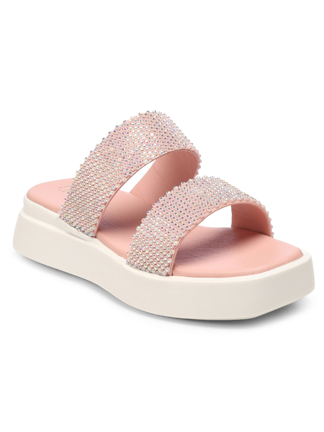 GNIST Embellished Flatform Pink Platform heels