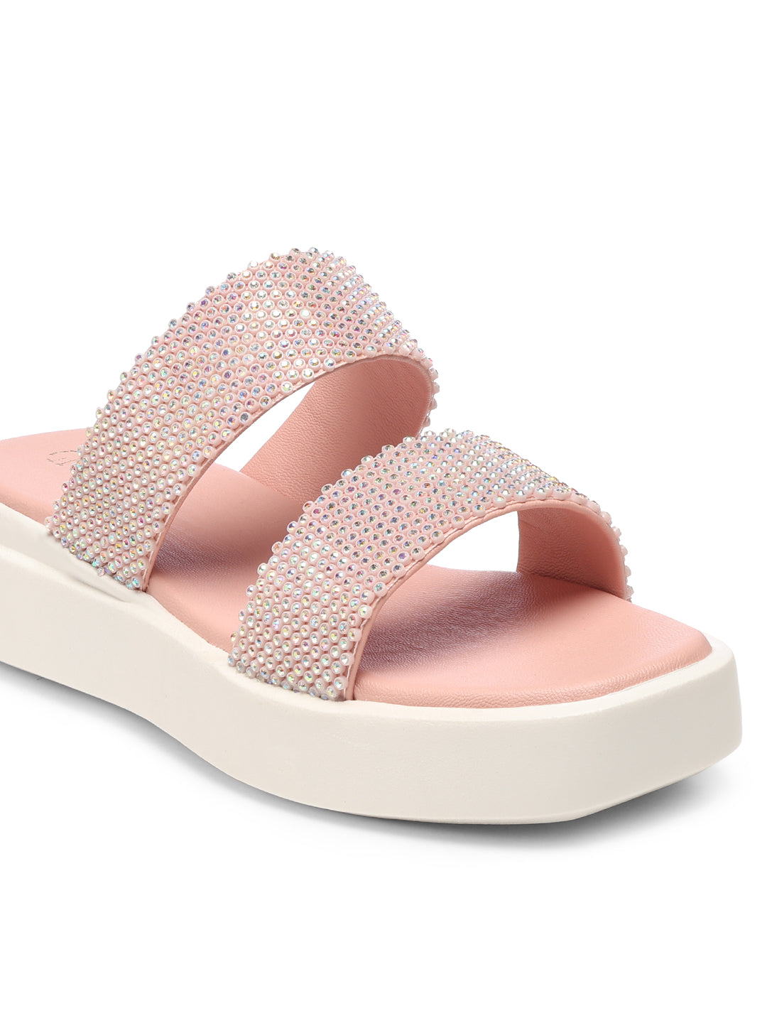 GNIST Embellished Flatform Pink Platform heels