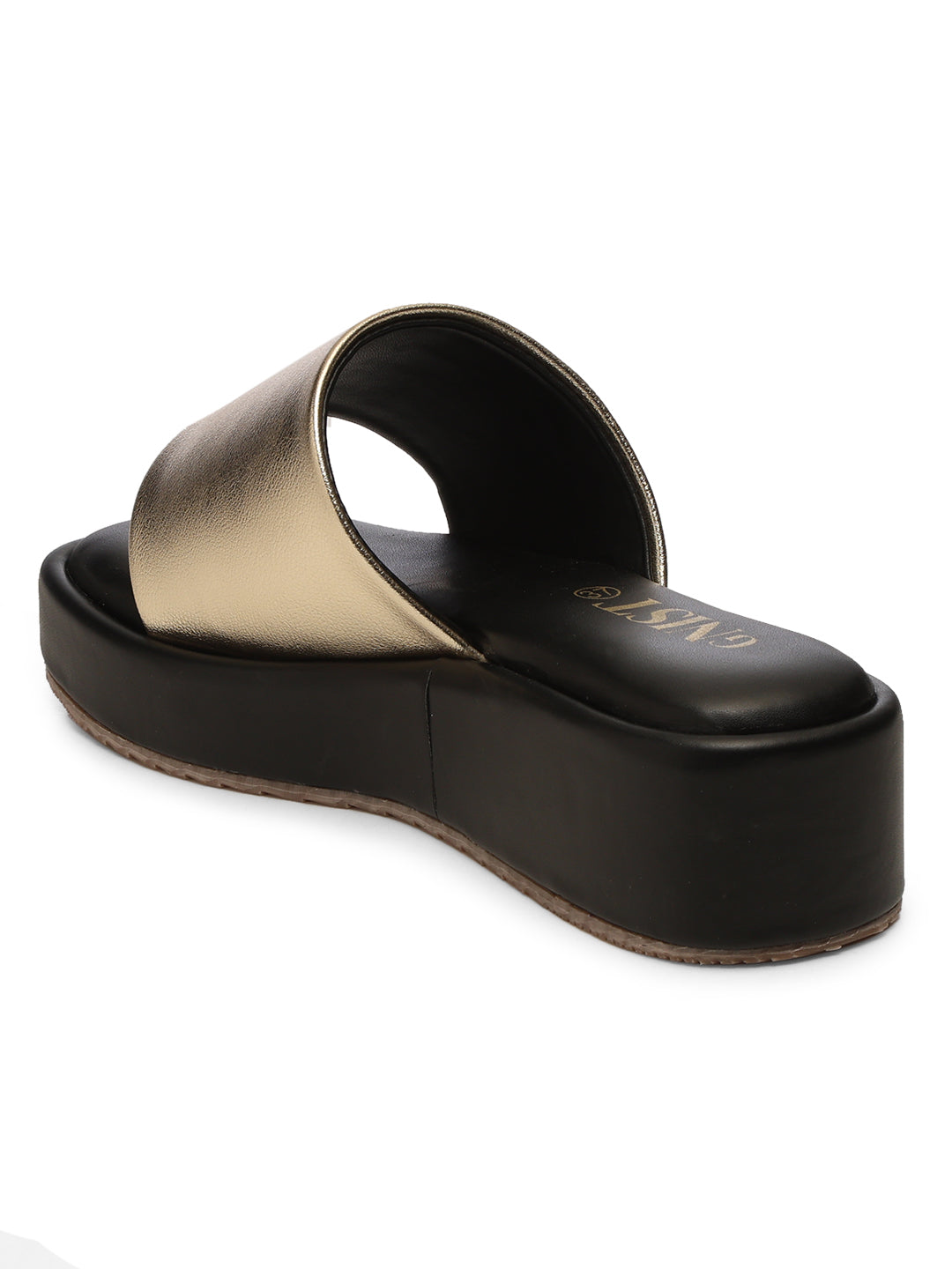 GNIST Metallic Flatform Black Platform heels