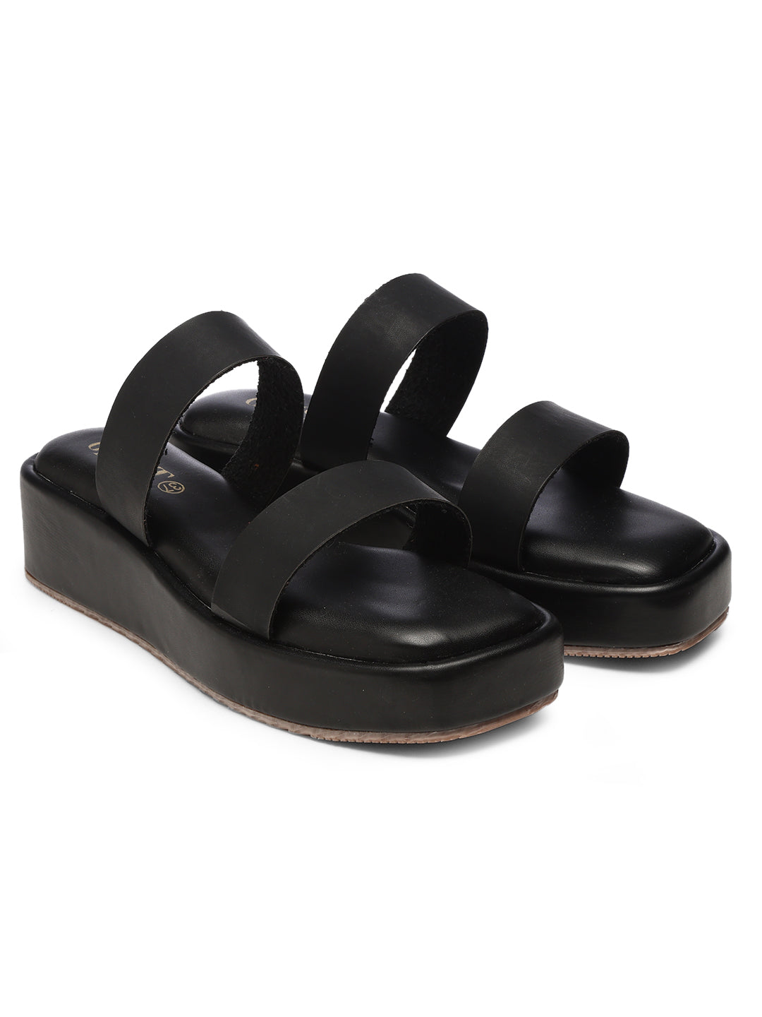 GNIST Double Strap Flatform Black Platform heels