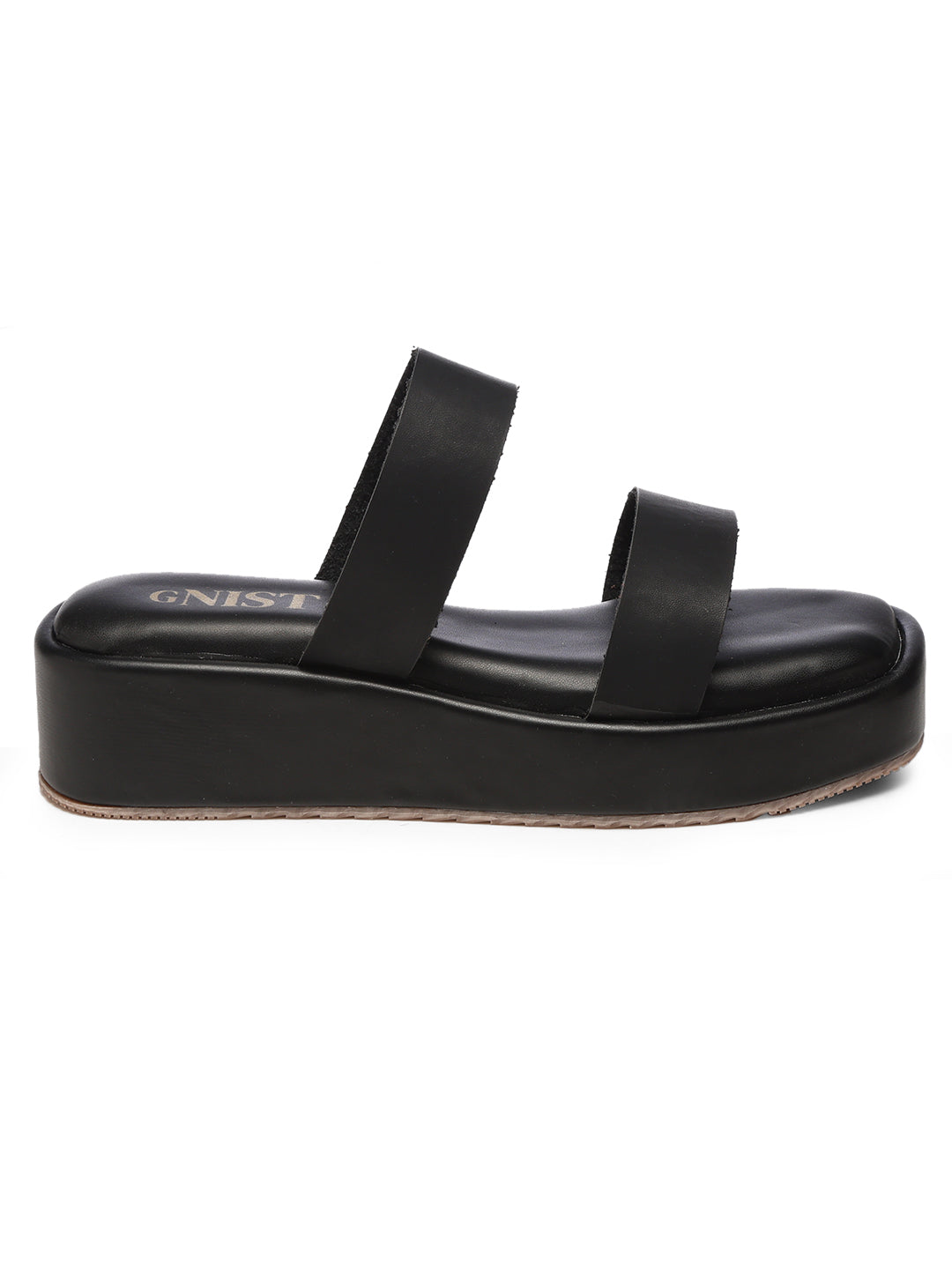 GNIST Double Strap Flatform Black Platform heels