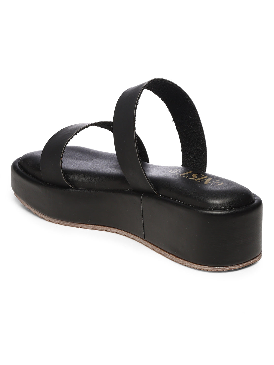 GNIST Double Strap Flatform Black Platform heels