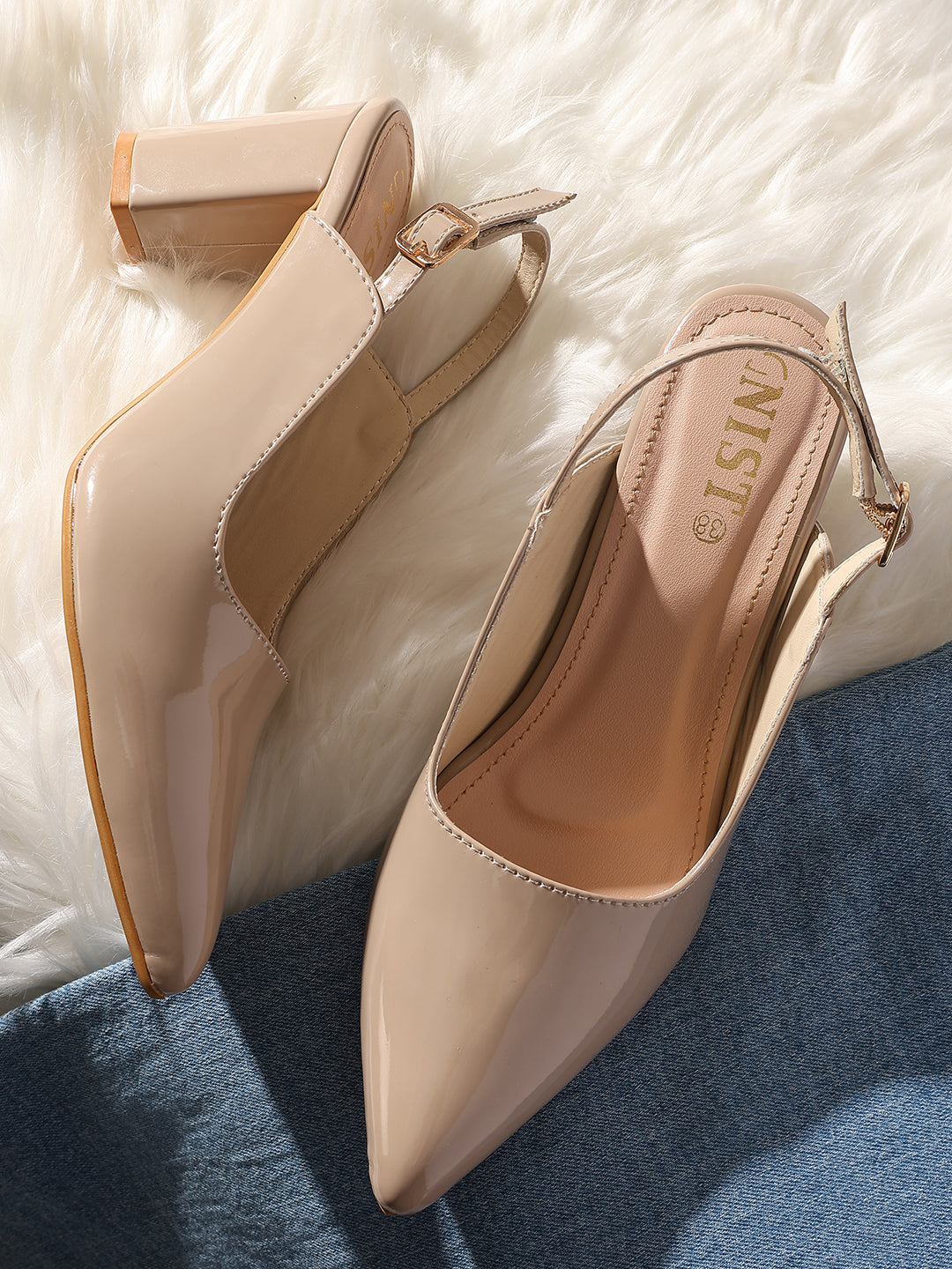 GNIST Classic Pumps Nude Block Heels