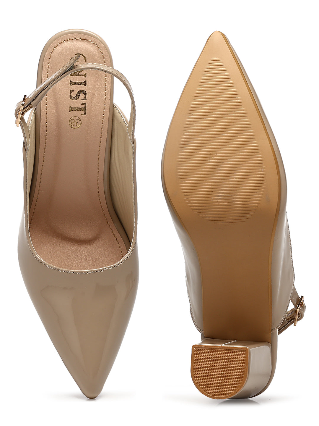 GNIST Classic Pumps Nude Block Heels