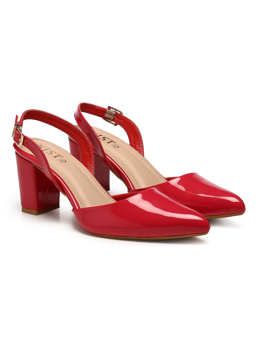 GNIST Classic Pumps Red Block Heels