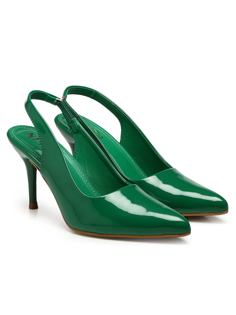 GNIST Pointed Pumps Green Stiletto Heels