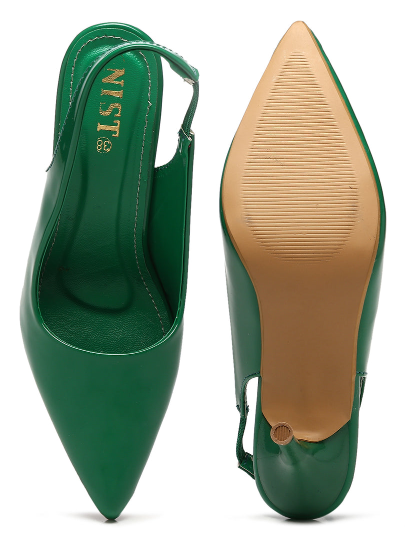 GNIST Pointed Pumps Green Stiletto Heels