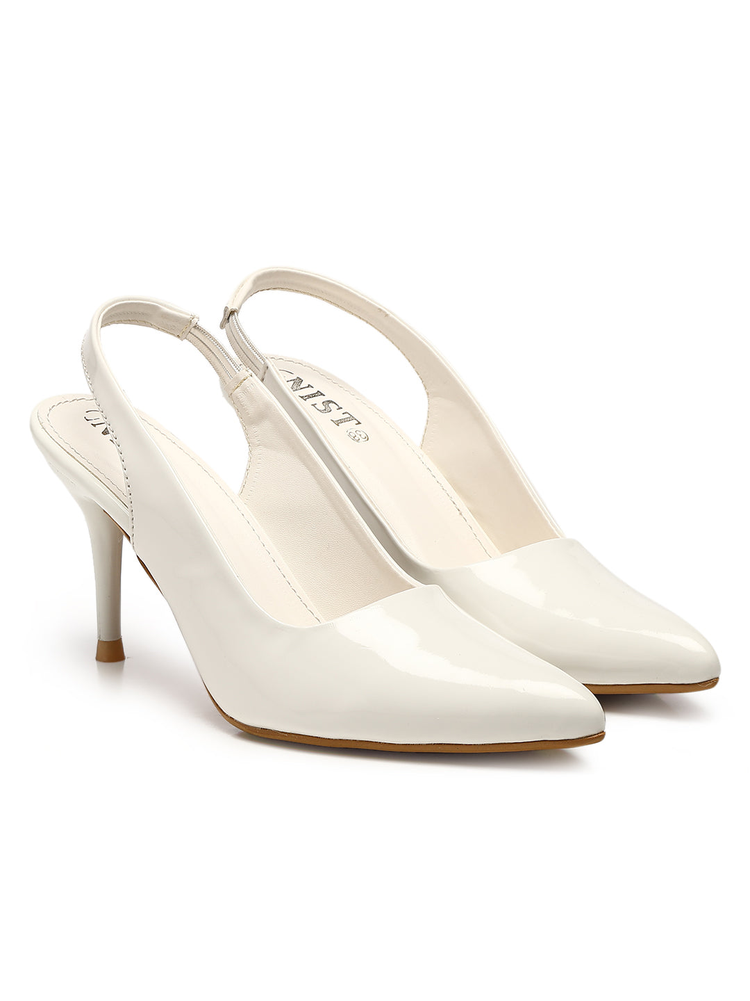 GNIST Pointed Pumps White Stiletto Heels