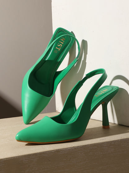 GNIST Pointed Pumps Green Stiletto Heels