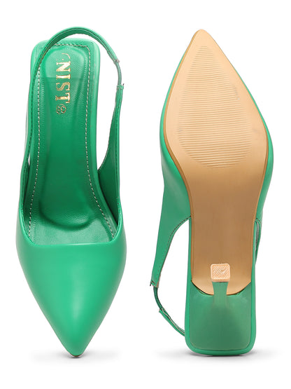 GNIST Pointed Pumps Green Stiletto Heels