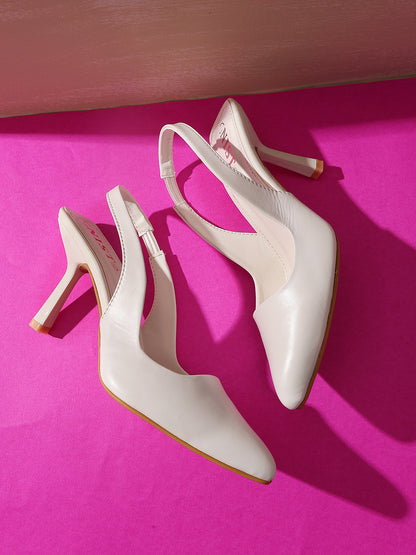 GNIST Pointed Pumps White Stiletto Heels