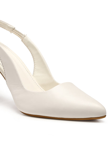 GNIST Pointed Pumps White Stiletto Heels