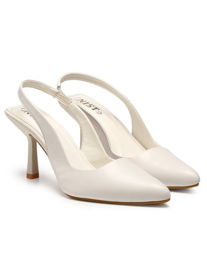 GNIST Pointed Pumps White Stiletto Heels