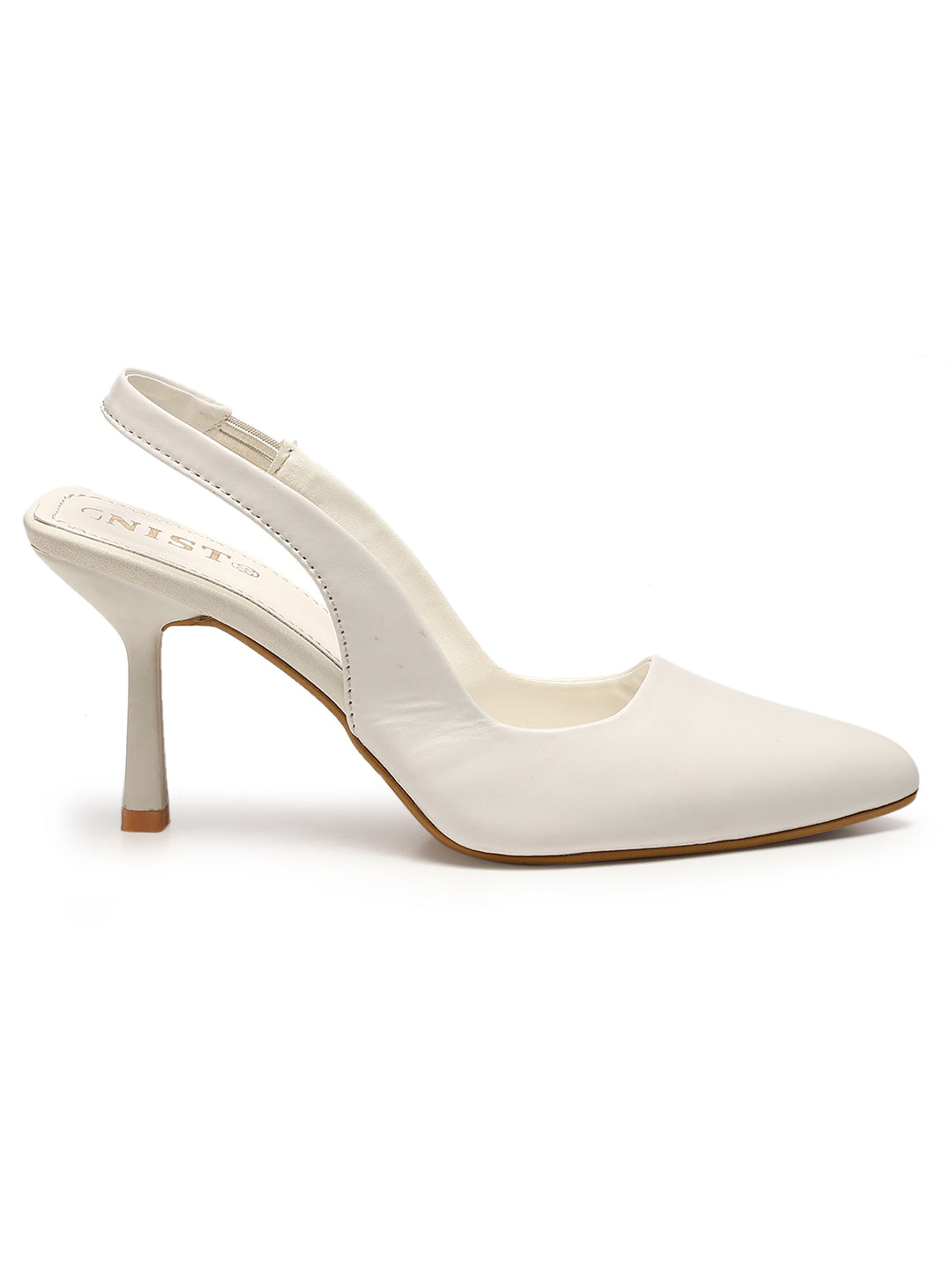 GNIST Pointed Pumps White Stiletto Heels