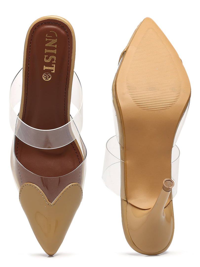 GNIST Love heart Transparent Beige Heels