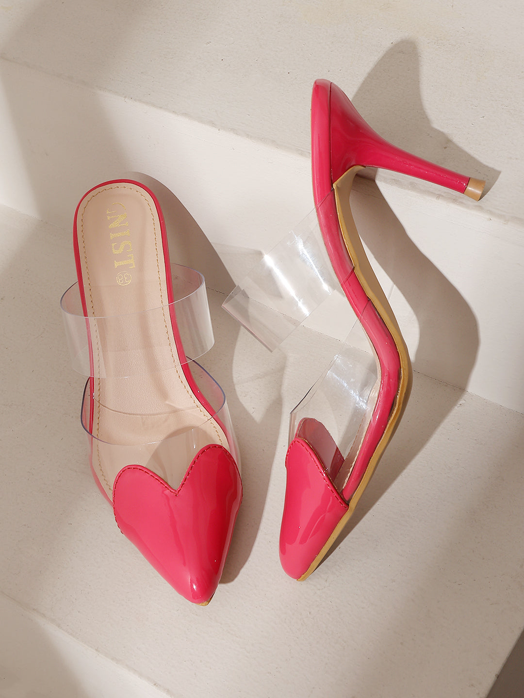 GNIST Love heart Transparent Red Heels