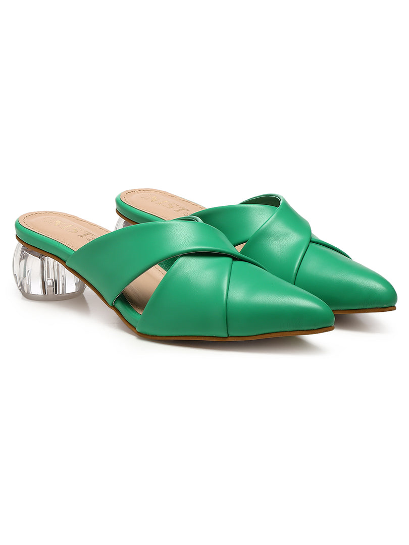 GNIST Comfort Mule Green Round Heels