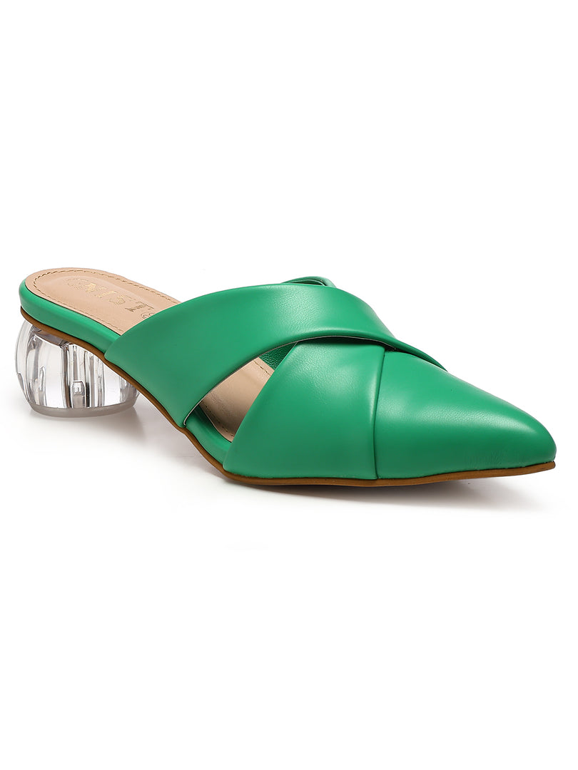 GNIST Comfort Mule Green Round Heels