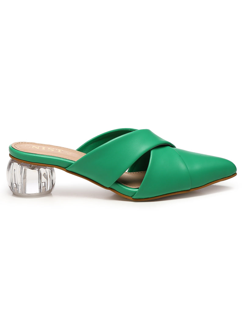 GNIST Comfort Mule Green Round Heels